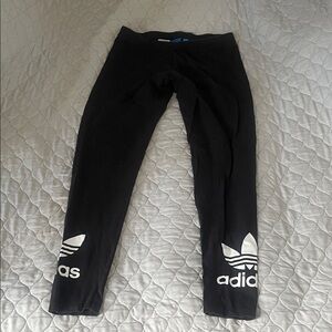 Adidas Women’s White & Black Leggings athletic gym work out